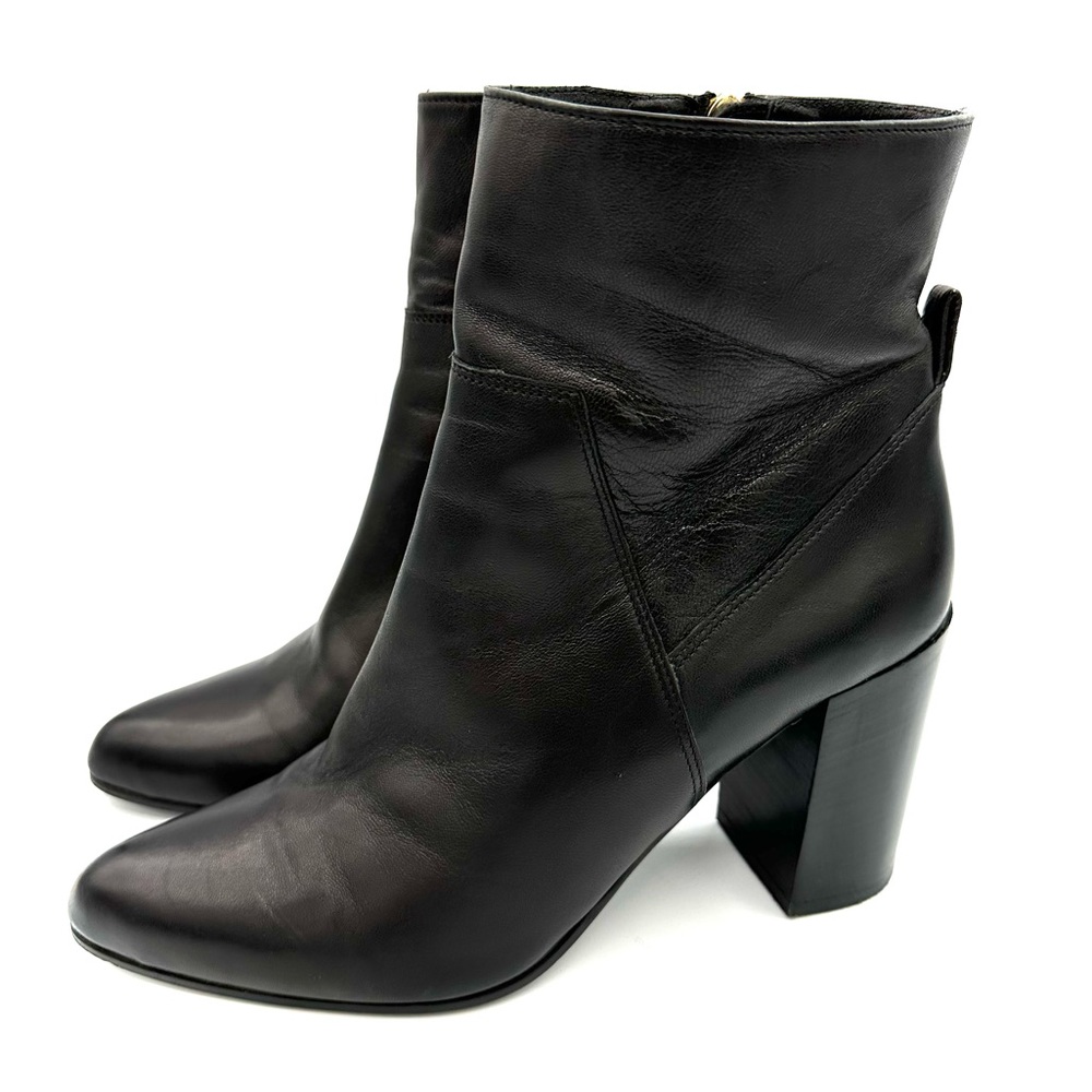 Grigiarancio Classic Booties smooth leather black pointed toe heel